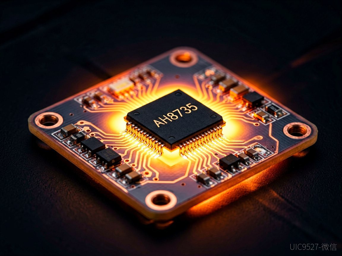 红外热成像视角下的LED驱动PCB散热分布图（AI 生成）