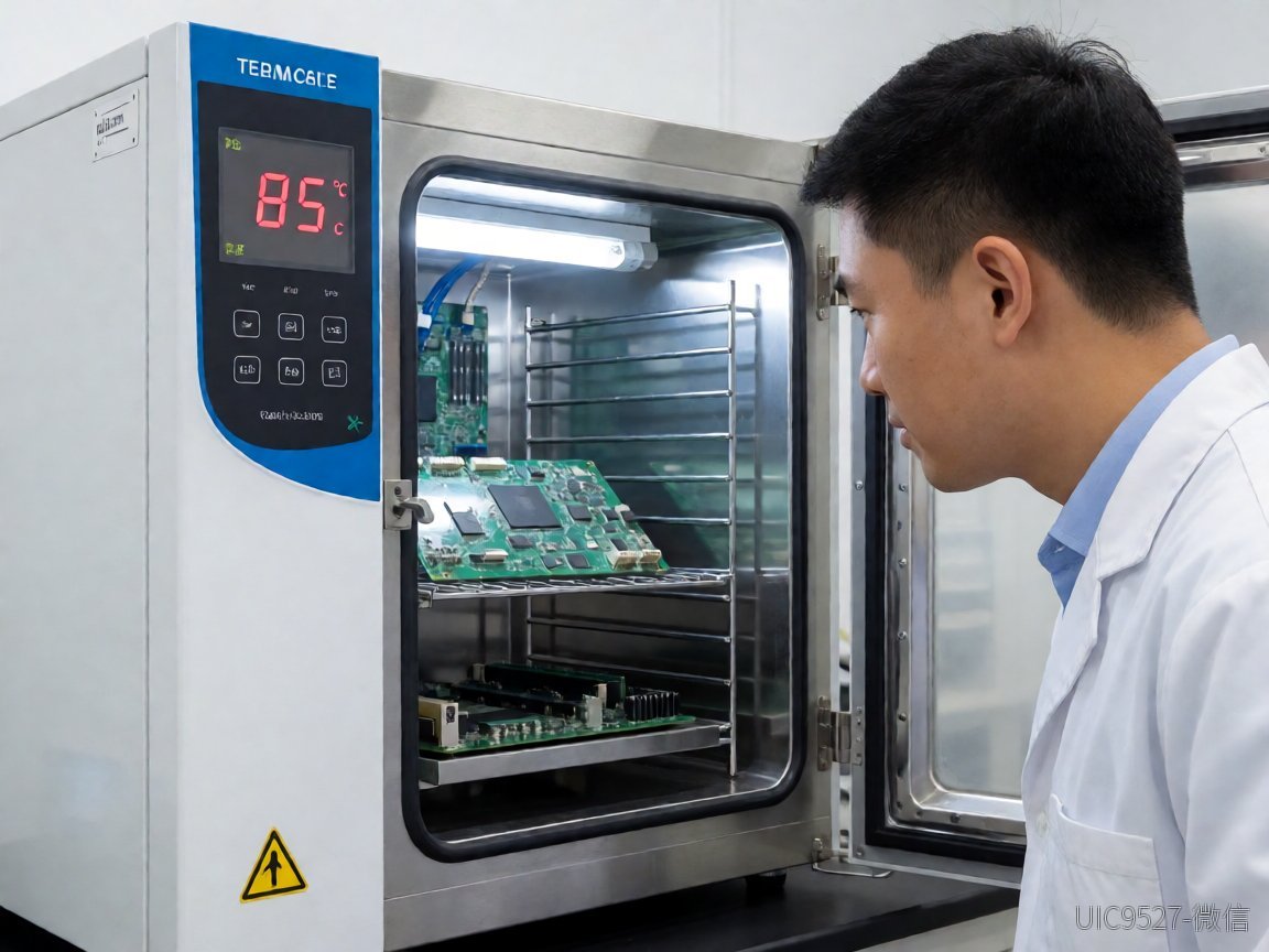 换颗AH869D,为什么我的温箱里又多了一批"样品"?AH869D 非隔离开关电源芯片 工程师在实验室检查温箱中的电路板测试(AI 生成)