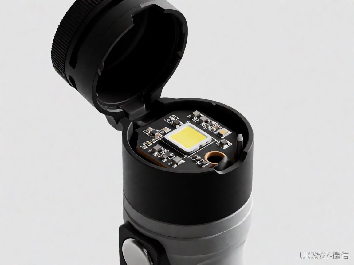 AH1120手电筒LED驱动方案:交期、停产与封装布局的取舍账AH1120 手电筒LED驱动方案 Open flashlight showing internal LED board and battery pack with exposed circuitry(AI 生成)