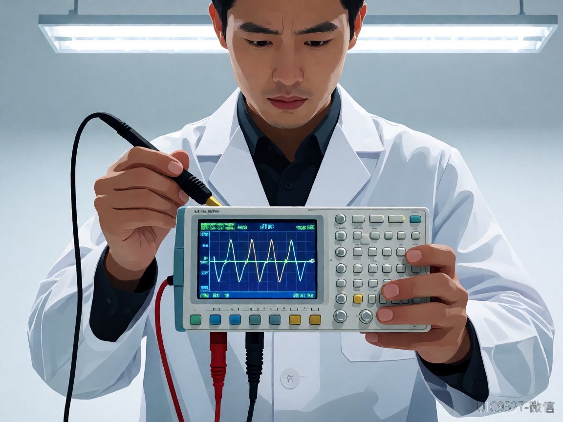 给刚入行的硬件工程师:36V转5V 5A AH8636芯片选型与调试避坑指南36V转5V 5A AH8636芯片 工程师手持示波器探头测试电路板波形(AI 生成)