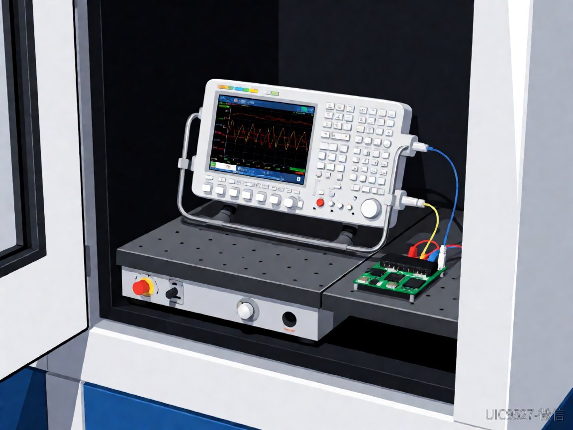 AH2880 DCDC降压IC:车充认证的温漂与EMI可靠性指南AH2880 DCDC降压IC EMC测试实验室中的电路与示波器设备(AI 生成)