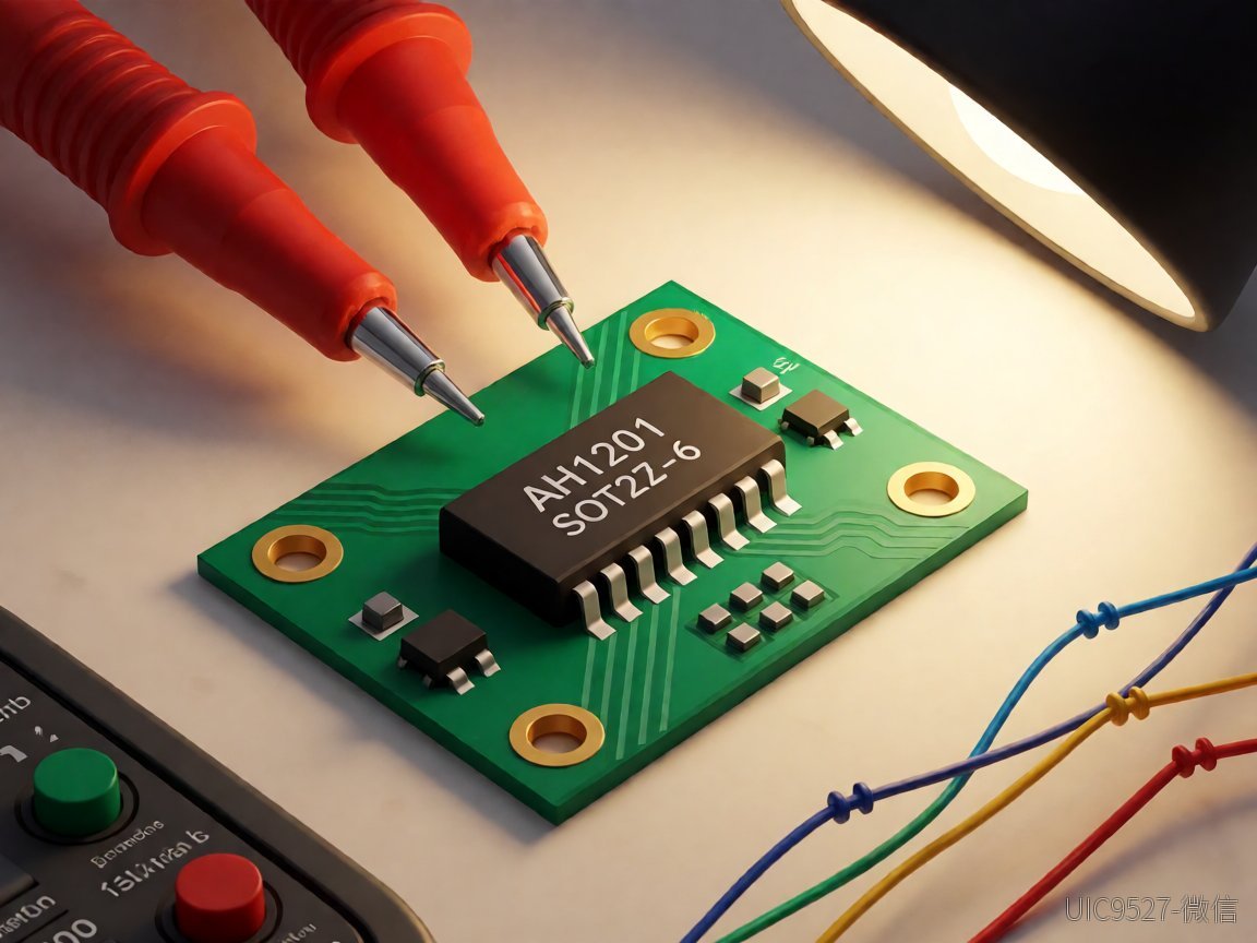 AH1201 LED驱动电源方案:认证合规视角的采购替代决策AH1201 LED驱动电源方案 AH1201芯片特写,绿色电路板上搭配万用表和示波器探头(AI 生成)