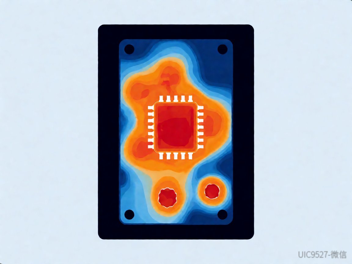 12V转5V选这颗芯片,省掉大半EMI整改麻烦12V转5V电路原理 Thermal imaging view of heat distribution on a power switching circuit board(AI 生成)