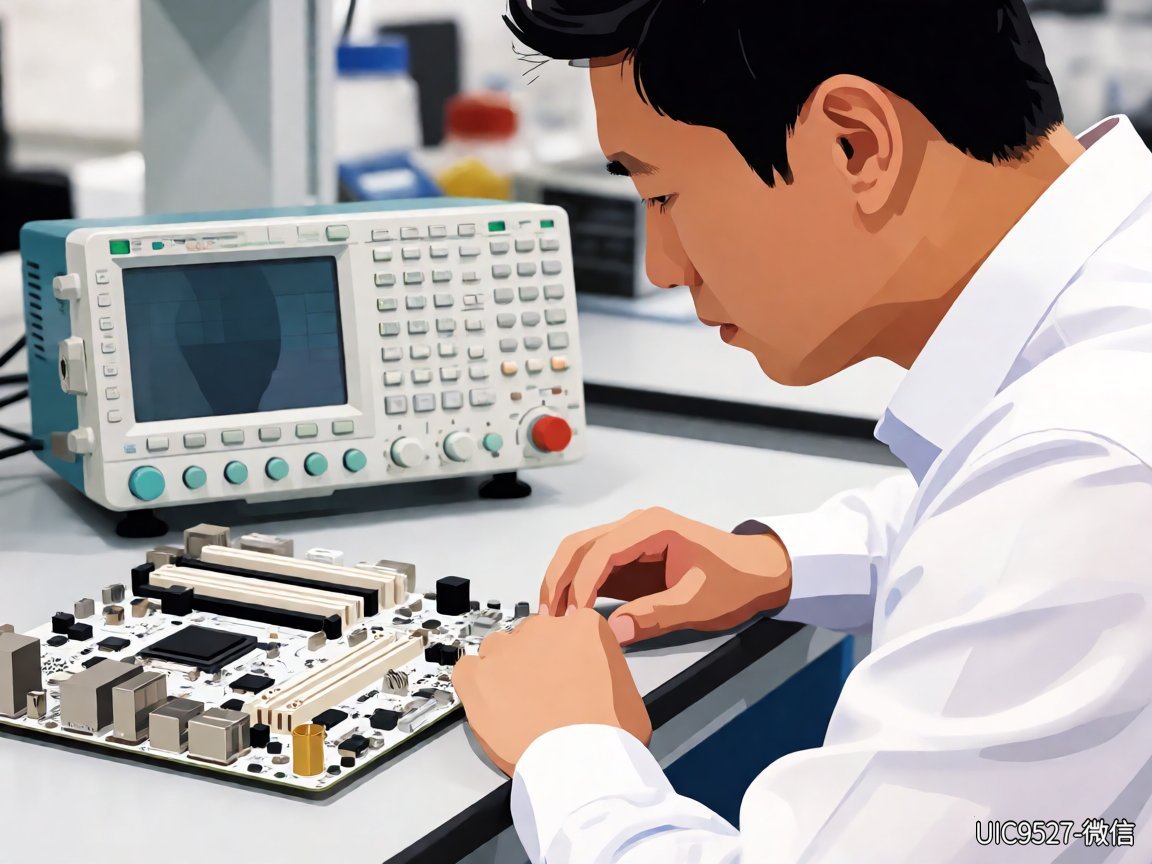 24V转5V 2A选型困局:AH8027供货变局与备料决策24V转5V 2A AH8027芯片 工程师在工作台前用示波器测试主板芯片(AI 生成)