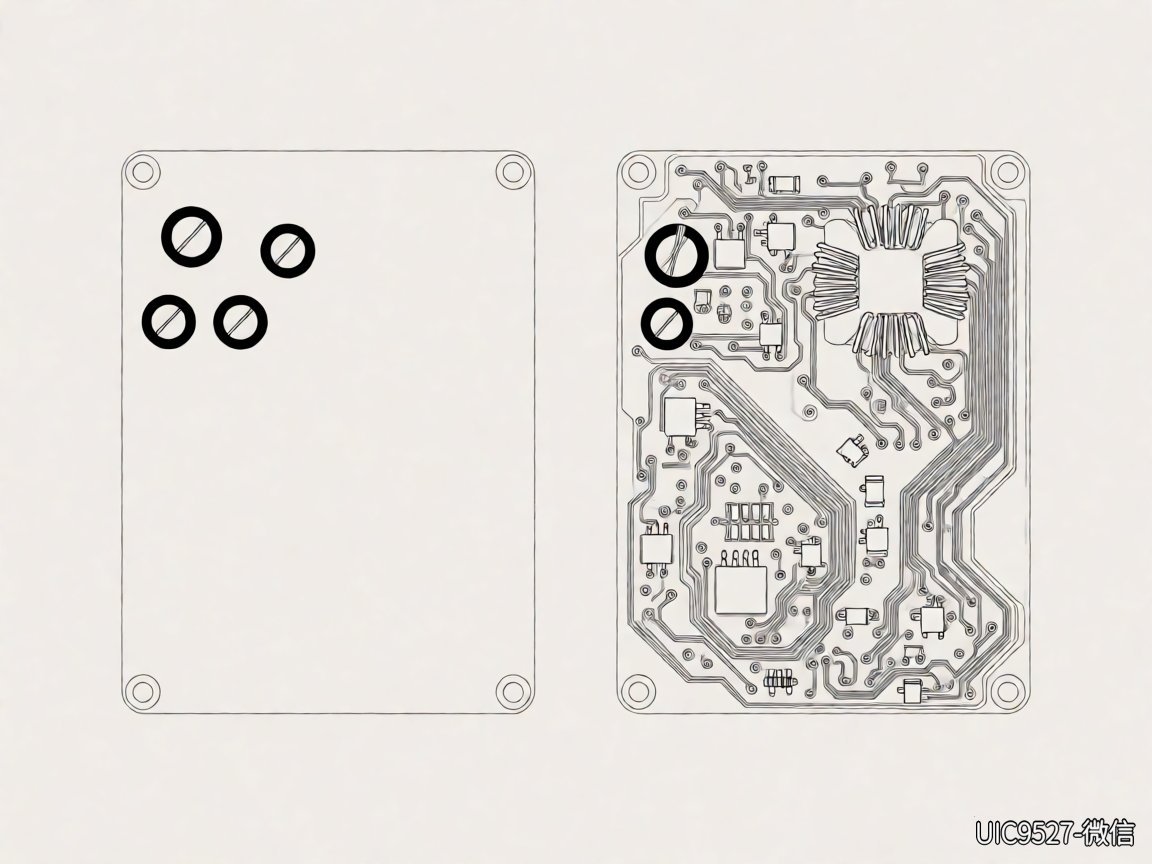 两块PCB板电源电路布局对比俯视图（AI 生成）