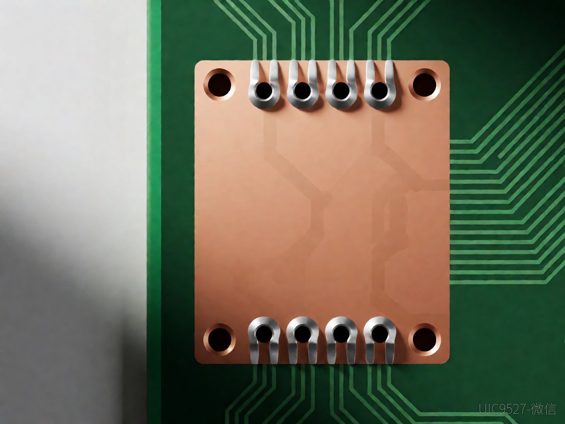 PCB layout showing copper thermal pad and vias under SOT23 package（AI 生成）