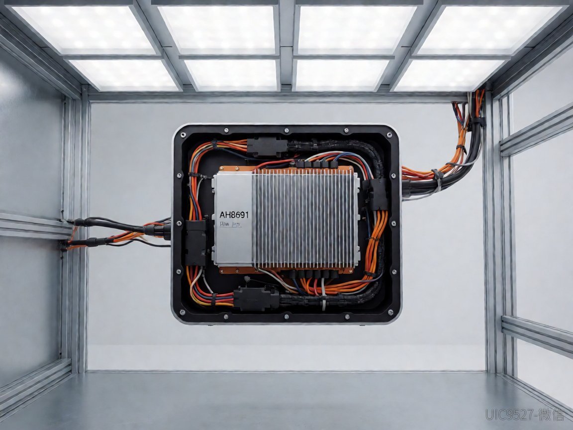 AH8691 power module inside EV controller with wiring（AI 生成）