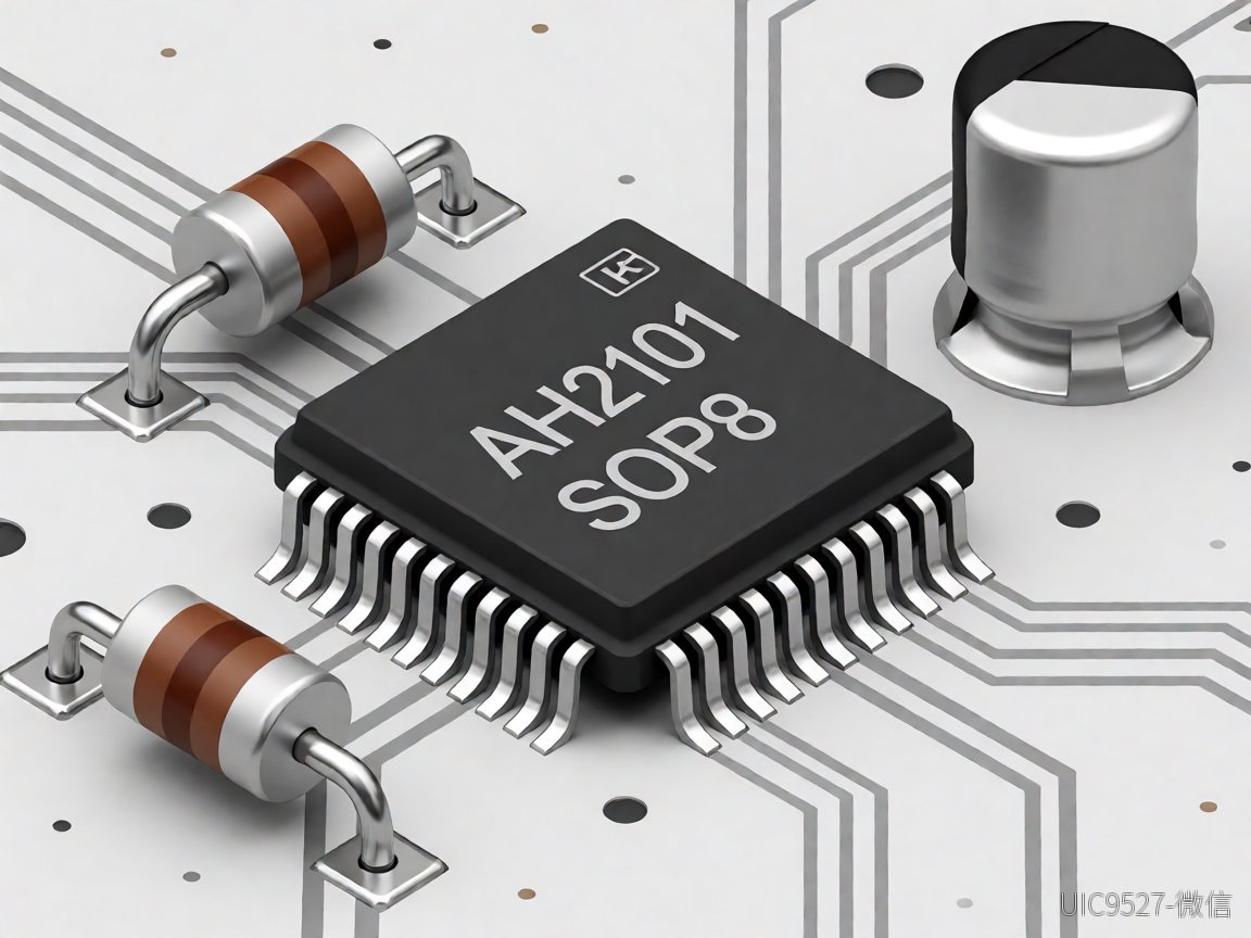 AH2101 chip on circuit board with surrounding components（AI 生成）
