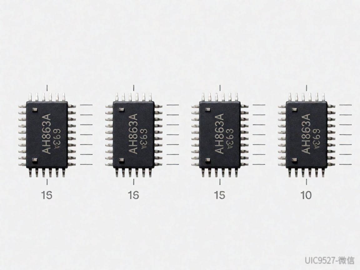 AH8693A小批量试产:温漂与批次一致性才是真坑220V转5V AH8693A芯片 AH8693A power chip packages arranged on white background for comparison(AI 生成)