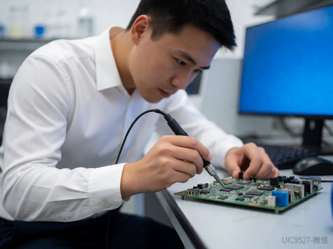 24V转5V AH3103选型:交期、实测与5项关键参数对比24V转5V AH3103芯片 工程师在实验室用示波器检测电路板上的芯片信号(AI 生成)