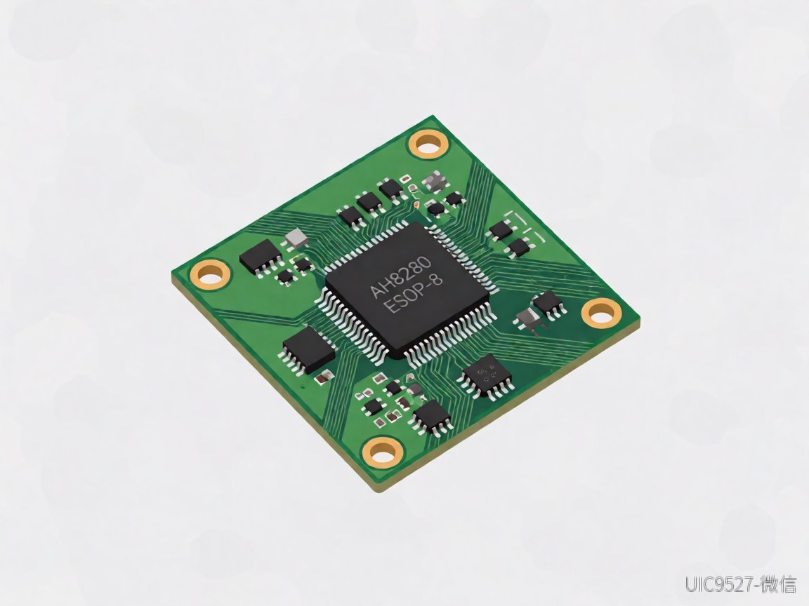 AH8280 DCDC降压方案参考设计原理图BOM SDK datasheet开发资料汇总AH8280 DCDC降压方案 PCB board with AH8280 DCDC converter chip and surrounding components(AI 生成)